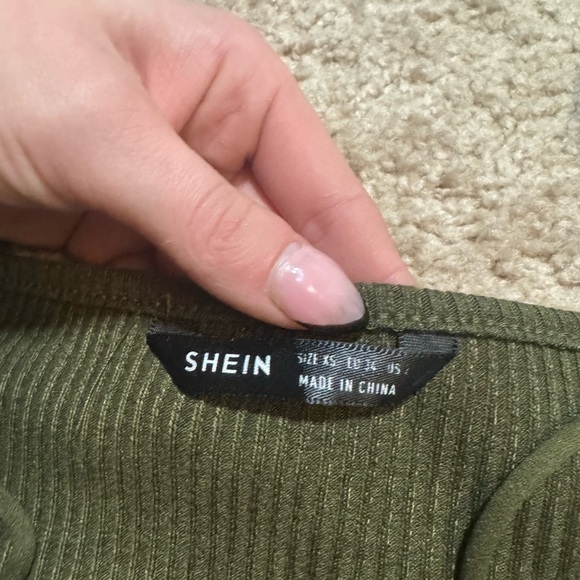 Olive Green Ribbed Camisole Top - Picture 2 of 2